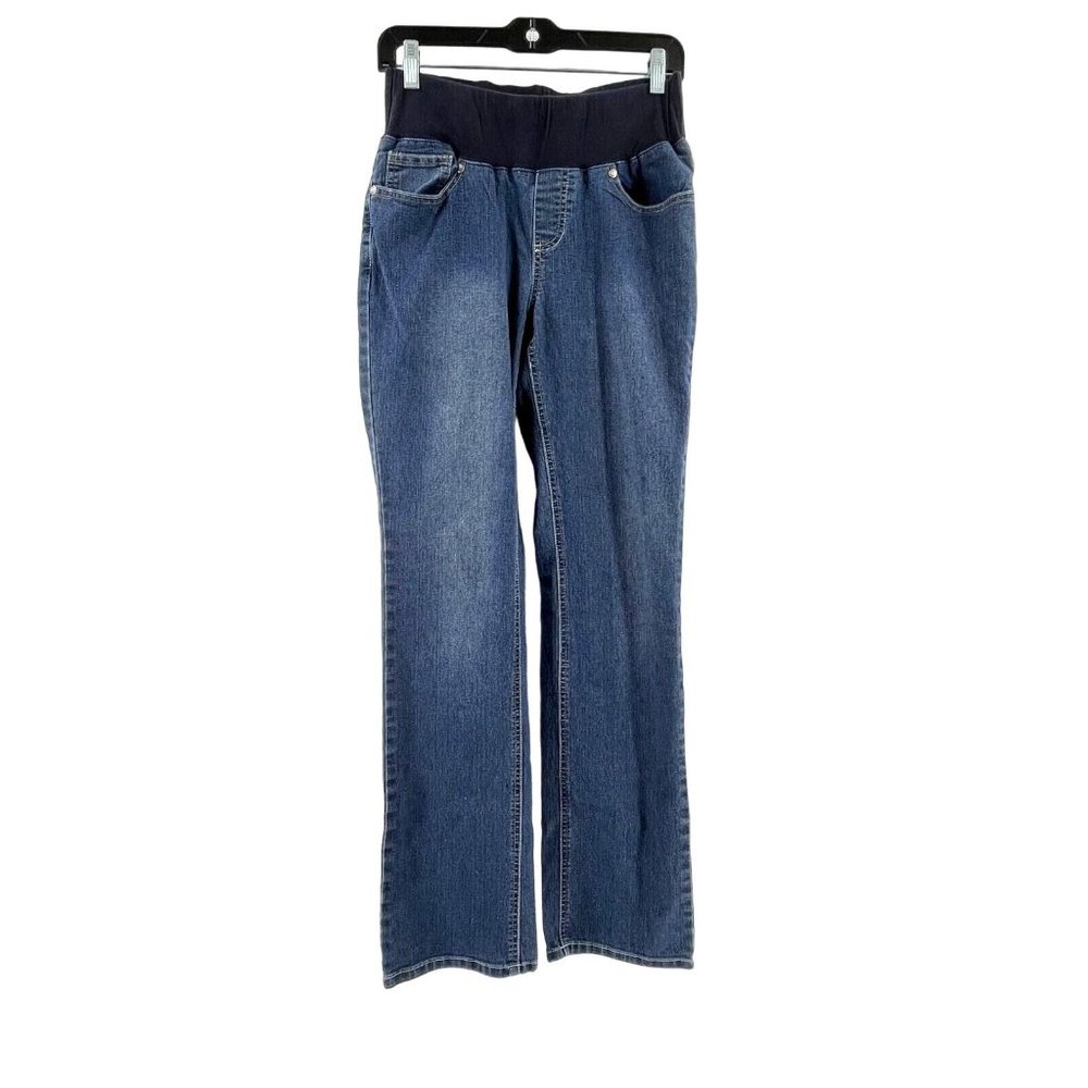 New Recruit Maternity Women's Pull On Stretch Denim Embroidered Jeans Size M